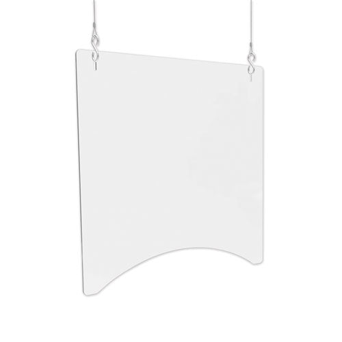 Hanging Barrier, 23.75" x 35.75", Polycarbonate, Clear, 2/Carton-(DEFPBCHPC2436)