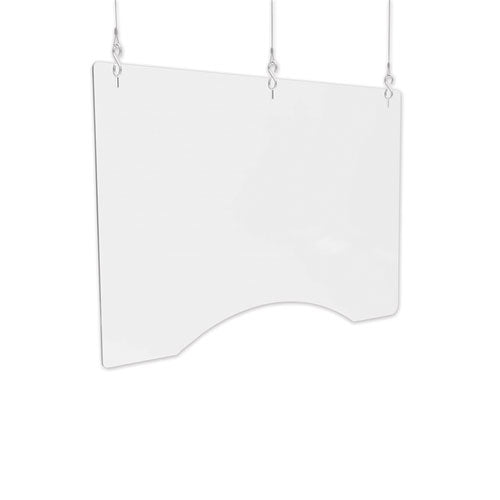 Hanging Barrier, 36" x 24", Polycarbonate, Clear, 2/Carton-(DEFPBCHPC3624)