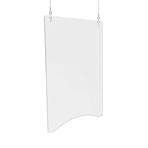 Hanging Barrier, 23.75" x 35.75", Acrylic, Clear, 2/Carton-(DEFPBCHA2436)