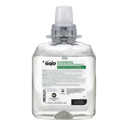 E1 Foam Handwash, Fragrance-Free, 1,250 mL, 4/Carton-(GOJ516704CT)