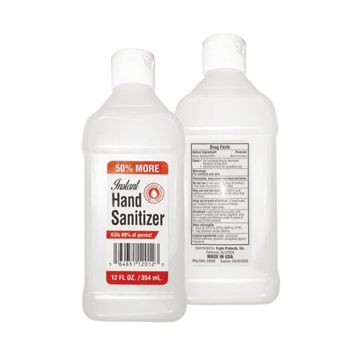 Gel Hand Sanitizer, 12 oz Bottle, Unscented, 24/Carton-(GN112SAN24)