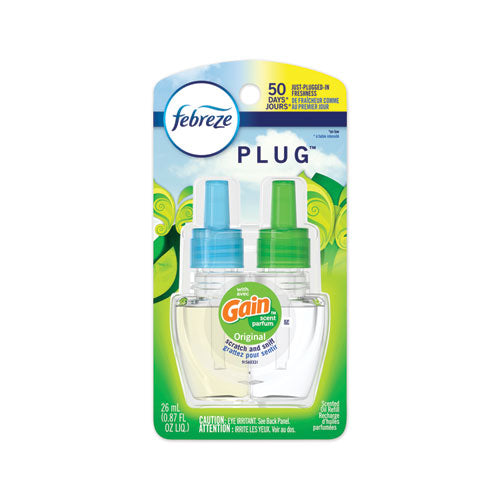 PLUG Air Freshener Refills, Gain Original, 0.87 oz, 6/Carton-(PGC74903)
