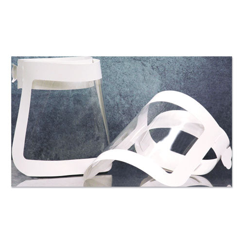 Face Shield, 20.5 to 26.13 x 10.69, One Size Fits All, Clear/White, 225/Carton-(GN151SHLD100)