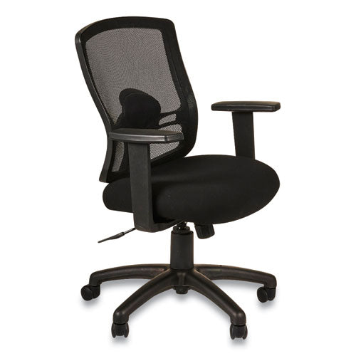 Alera Etros Series Mesh Mid-Back Petite Swivel/Tilt Chair, Supports Up to 275 lb, 17.71" to 21.65" Seat Height, Black-(ALEET4017B)