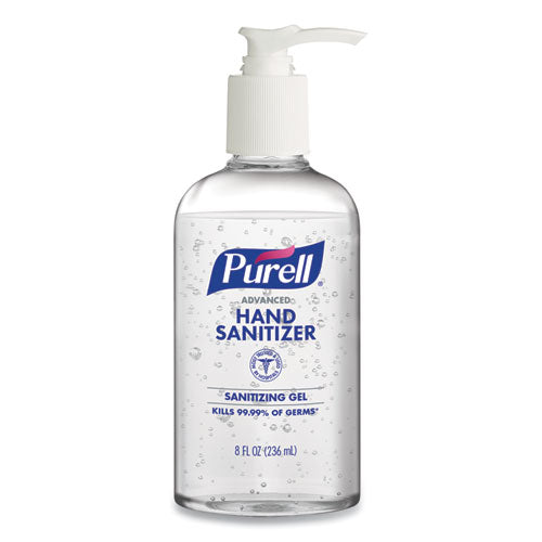 Advanced Gel Hand Sanitizer, 8 oz Pump Bottle, Clean Scent, 12/Carton-(GOJ404012S)