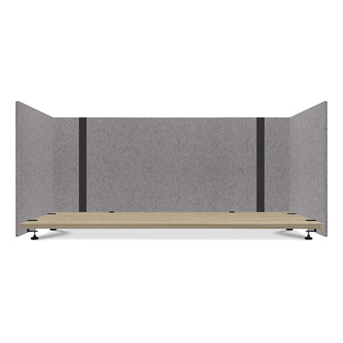 Adjustable Desk Screen with Returns, 48 to 78 x 29 x 26.5, Polyester, Gray-(GN1LUAD48301G)