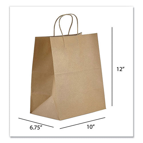 Kraft Paper Bags, Bistro, 10 x 6.75 x 12, Natural, 250/Carton-(PTENK10712)