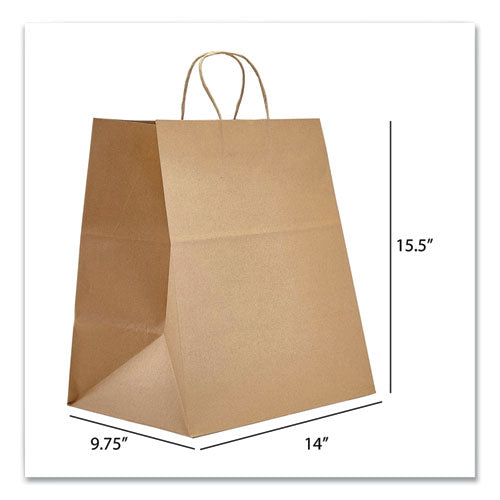 Kraft Paper Bags, Super Royal, 14 x 9.75 x 15.5, Natural, 200/Carton-(PTENK141015)