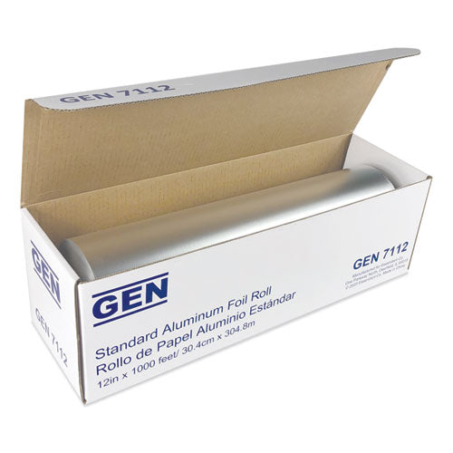 Standard Aluminum Foil Roll, 12" x 1,000 ft, 6/Carton-(GEN7112CT)