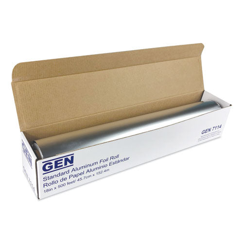 Standard Aluminum Foil Roll, 18" x 500 ft, 4/Carton-(GEN7114CT)
