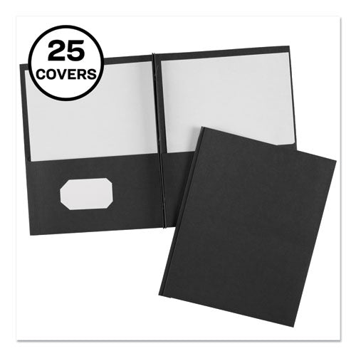 Two-Pocket Folder, Prong Fastener, 0.5" Capacity, 11 x 8.5, Black, 25/Box-(AVE47978)