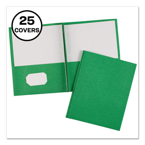 Two-Pocket Folder, Prong Fastener, 0.5" Capacity, 11 x 8.5, Green, 25/Box-(AVE47977)