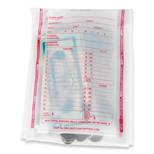Deposit Bag, Plastic, 5.75 x 8.75 x 3, Clear, 1,000/Carton-(CNK585013)