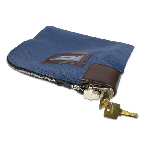Fabric Deposit Bag, Locking, 8.5 x 11 x 1, Nylon, Blue-(CNK530980)