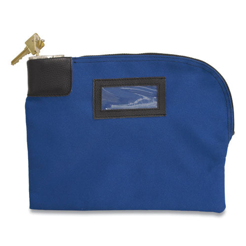 Fabric Deposit Bag, Locking, Canvas, 8.5 x 11 x 1, Blue-(CNK530312)