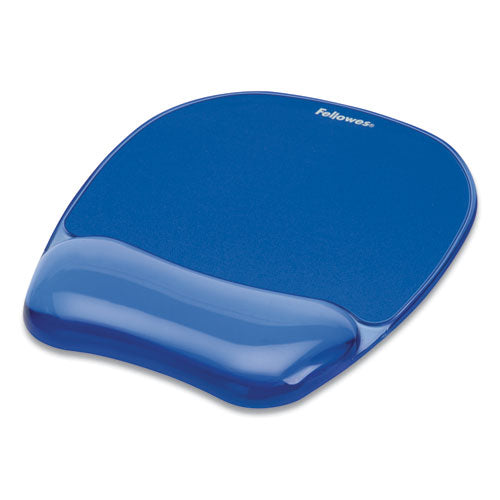 Gel Crystals Mouse Pad with Wrist Rest, 7.87 x 9.18, Blue-(FEL91141)