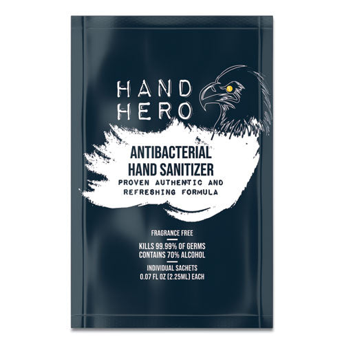 Antibacterial Sachet Gel Hand Sanitizer, 0.07 oz, Unscented, 50/Box-(GN1H17011BX)