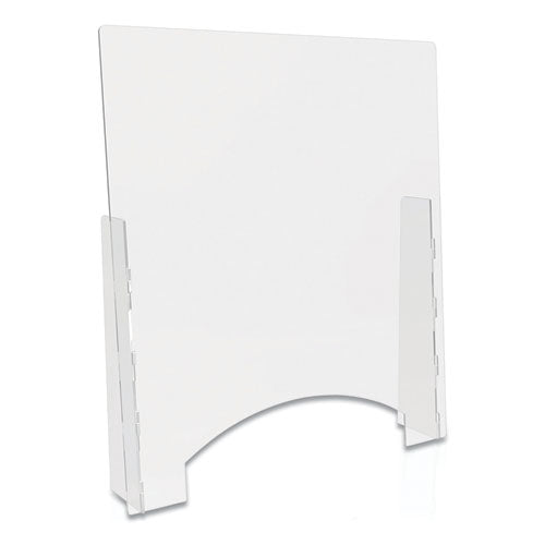 Counter Top Barrier with Pass Thru, 31.75" x 6" x 36", Polycarbonate, Clear, 2/Carton-(DEFPBCTPC3136P)