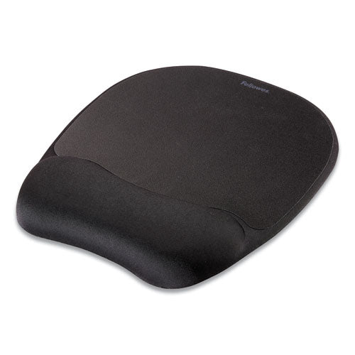 Memory Foam Mouse Pad with Wrist Rest, 7.93 x 9.25, Black-(FEL9176501)