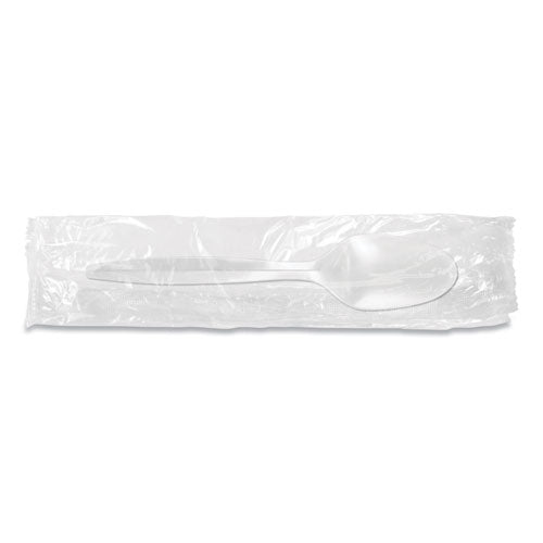 Individually Wrapped Mediumweight Cutlery, Spoon, White, 1,000/Carton-(BSQ1103000)