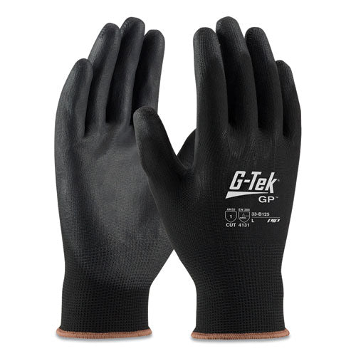 GP Polyurethane-Coated Nylon Gloves, X-Large, Black, 12 Pairs-(PID33B125XL)