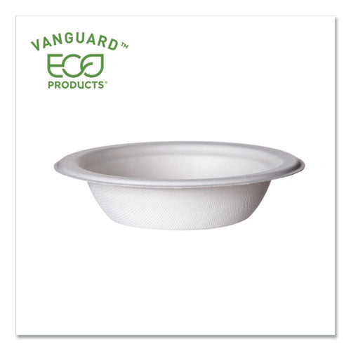 Vanguard Renewable and Compostable Sugarcane Bowls, 12 oz, White, 1,000/Carton-(ECOEPBL12NFA)