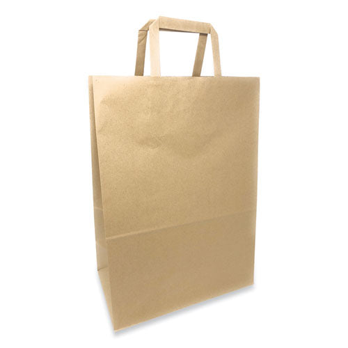 Kraft Paper Bags, 1/6th BBL 12 x 7 x 17, Natural, 300/Bundle-(PTEFH12717)