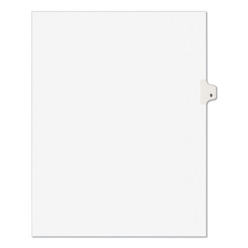 Preprinted Legal Exhibit Side Tab Index Dividers, Avery Style, 10-Tab, 9, 11 x 8.5, White, 25/Pack-(AVE11919)