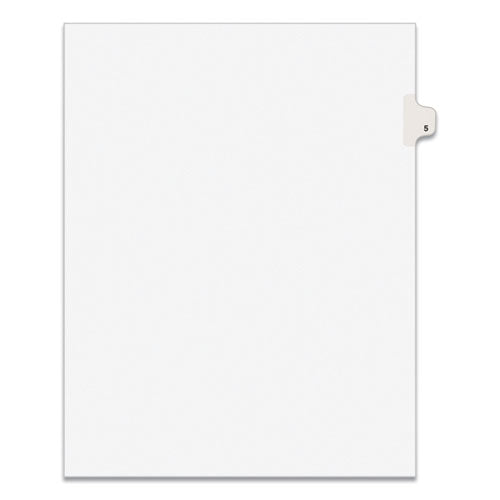 Preprinted Legal Exhibit Side Tab Index Dividers, Avery Style, 10-Tab, 5, 11 x 8.5, White, 25/Pack-(AVE11915)