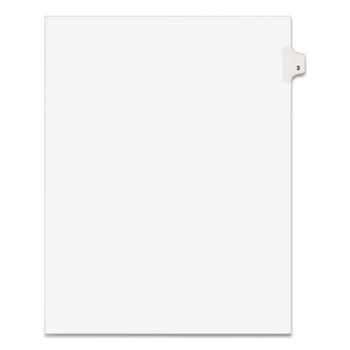 Preprinted Legal Exhibit Side Tab Index Dividers, Avery Style, 10-Tab, 3, 11 x 8.5, White, 25/Pack-(AVE11913)