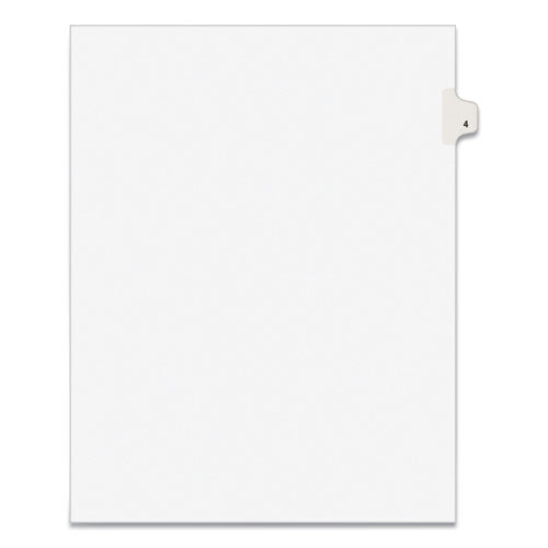 Preprinted Legal Exhibit Side Tab Index Dividers, Avery Style, 10-Tab, 4, 11 x 8.5, White, 25/Pack-(AVE11914)
