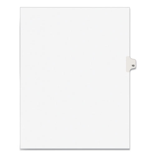 Preprinted Legal Exhibit Side Tab Index Dividers, Avery Style, 10-Tab, 10, 11 x 8.5, White, 25/Pack-(AVE11920)