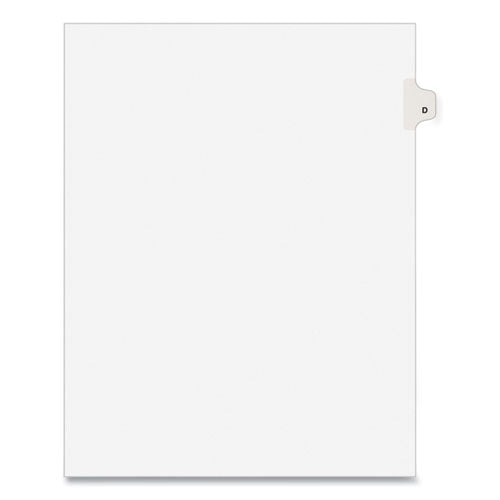 Preprinted Legal Exhibit Side Tab Index Dividers, Avery Style, 26-Tab, D, 11 x 8.5, White, 25/Pack, (1404)-(AVE01404)