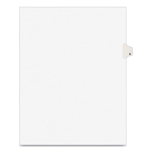 Preprinted Legal Exhibit Side Tab Index Dividers, Avery Style, 10-Tab, 8, 11 x 8.5, White, 25/Pack-(AVE11918)