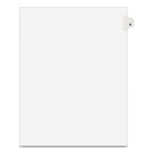 Preprinted Legal Exhibit Side Tab Index Dividers, Avery Style, 26-Tab, B, 11 x 8.5, White, 25/Pack, (1402)-(AVE01402)