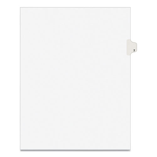Preprinted Legal Exhibit Side Tab Index Dividers, Avery Style, 10-Tab, 7, 11 x 8.5, White, 25/Pack-(AVE11917)