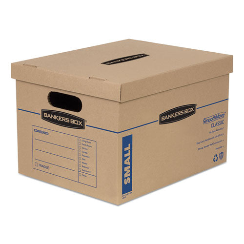 SmoothMove Classic Moving/Storage Boxes, Half Slotted Container (HSC), Small, 12" x 15" x 10", Brown/Blue, 20/Carton-(FEL7714210)