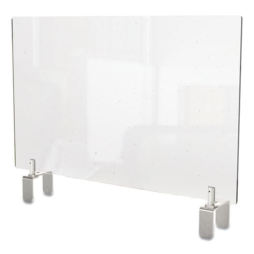 Clear Partition Extender with Attached Clamp, 36 x 3.88 x 18, Thermoplastic Sheeting-(GHEPEC1836A)