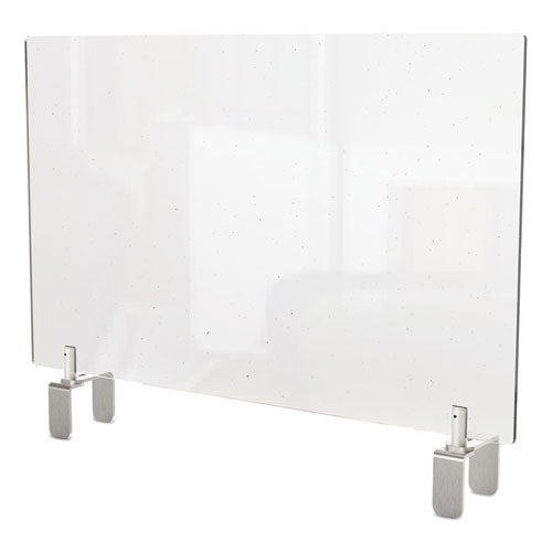 Clear Partition Extender with Attached Clamp, 36 x 3.88 x 24, Thermoplastic Sheeting-(GHEPEC2436A)