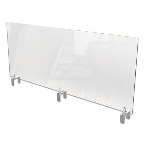 Clear Partition Extender with Attached Clamp, 48 x 3.88 x 30, Thermoplastic Sheeting-(GHEPEC3048A)