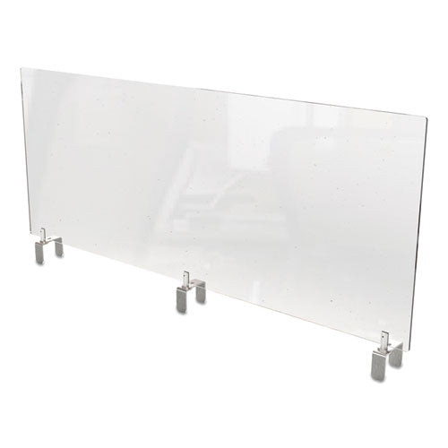 Clear Partition Extender with Attached Clamp, 48 x 3.88 x 18, Thermoplastic Sheeting-(GHEPEC1848A)