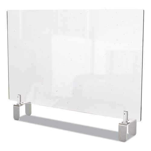 Clear Partition Extender with Attached Clamp, 42 x 3.88 x 30, Thermoplastic Sheeting-(GHEPEC3042A)