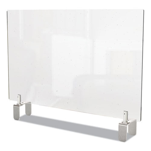 Clear Partition Extender with Attached Clamp, 42 x 3.88 x 24, Thermoplastic Sheeting-(GHEPEC2442A)
