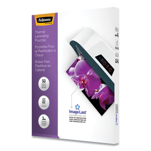 ImageLast Laminating Pouches with UV Protection, 3 mil, 9" x 11.5", Clear, 50/Pack-(FEL52225)