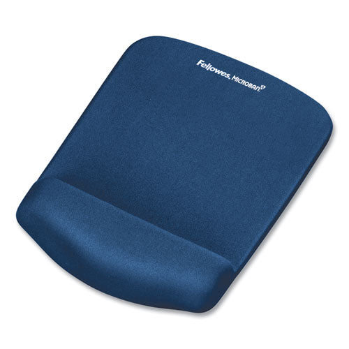 PlushTouch Mouse Pad with Wrist Rest, 7.25 x 9.37, Blue-(FEL9287301)