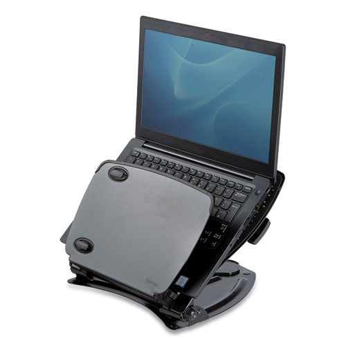 Professional Series Laptop Riser with USB Hub, 12.13" x 13.38" x 3", Black/Gray-(FEL8024601)