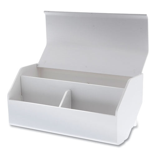 Konnect Desktop Organizer Wide Storage Bin, 7.5" x 3.5" x 3.5", White-(BOSKTWCUPWHITE)