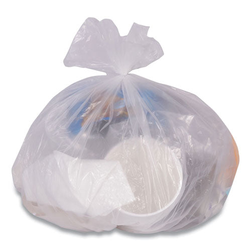 High-Density Can Liners, 10 gal, 6 mic, 24" x 24", Clear, 50 Bags/Roll, 20 Rolls/Carton-(CWZ814902)