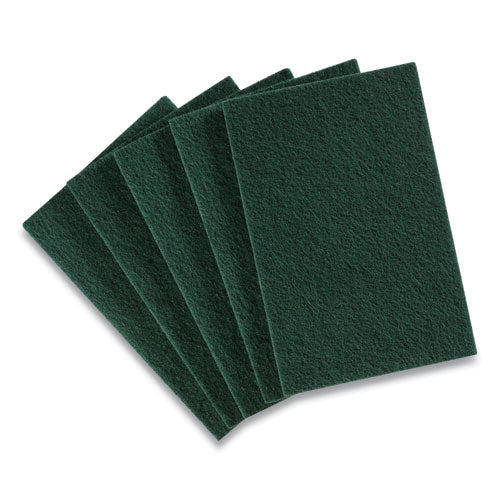 Medium Duty Scouring Pads, Green, 10/Pack-(CWZ24418463)
