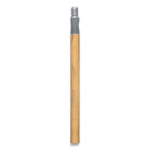 Push Broom Handle with Metal Thread, Wood, 60", Natural-(CWZ24420789)